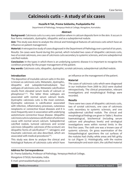 Calcinosis Cutis – a Study of Six Cases