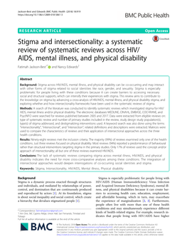 AIDS, Mental Illness, and Physical Disability Fatimah Jackson-Best1* and Nancy Edwards2