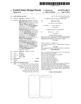 (12) United States Design Patent (10) Patent No.: US D731,481 S Akana Et Al