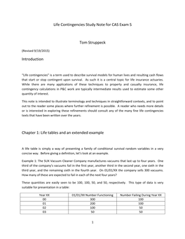 Life Contingencies Study Note for CAS Exam S