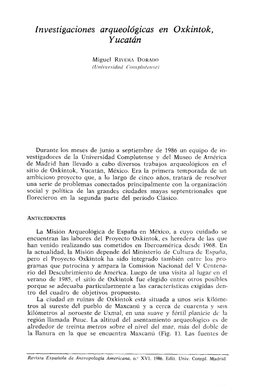 Investigaciones Arqueológicas En Oxkintok, Yucatán