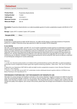 Datasheet Inhibitors / Agonists / Screening Libraries a DRUG SCREENING EXPERT