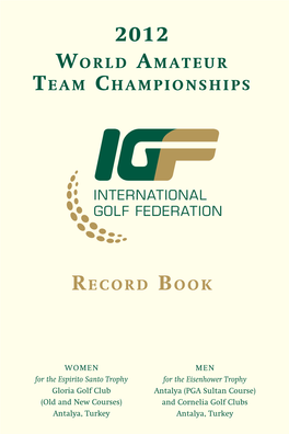 Record Book World Amateur Team Championships