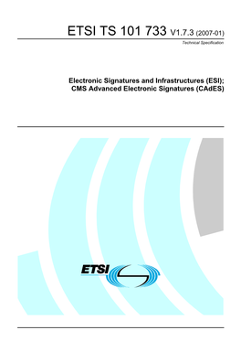 CMS Advanced Electronic Signatures (Cades)