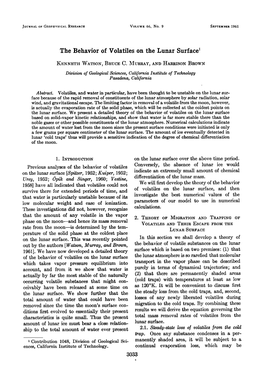 The Behavior of Volatiles on the Lunar Surface