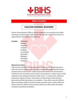 Calcium Channel Blockers (Ccbs)