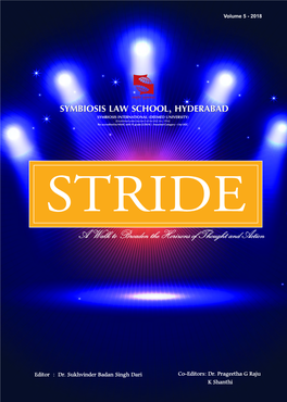 STRIDE, Stride Is the Pride Newsletter of Symbiosis Law School, Hyderabad