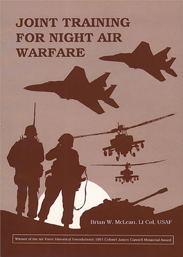 Joint Training for Night Air Warfare /By Brian W
