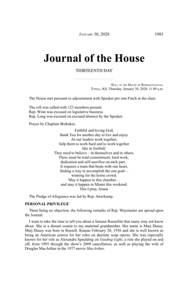 Journal of the House