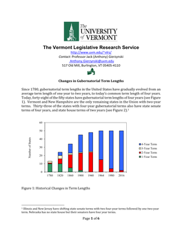 Changes in Gubernatorial Term Lengths