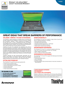 Great Ideas That Break Barriers of Performance