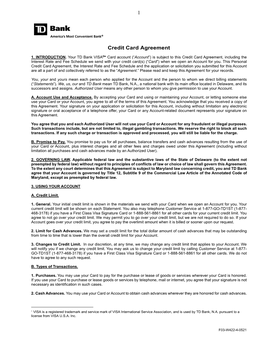 Credit Card Agreement