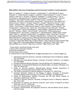 Multi-Platform Discovery of Haplotype-Resolved Structural Variation in Human Genomes