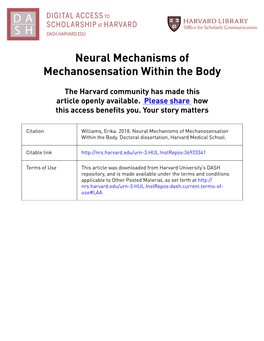 Neural Mechanisms of Mechanosensation Within the Body