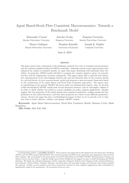 Agent Based-Stock Flow Consistent Macroeconomics: Towardsa Benchmark Model