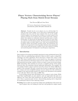 Player Vectors: Characterizing Soccer Players' Playing Style from Match