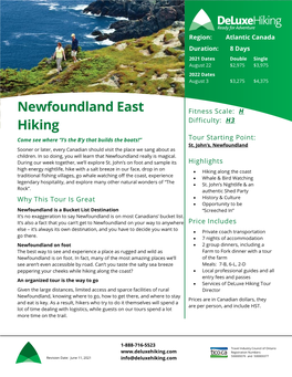 Newfoundland East Hiking