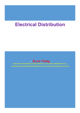 The Major Electrical Items Encountered in Most Types of Industrial Commercial Plants Are Listed Below