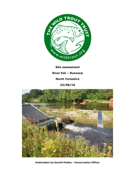 Site Assessment River Esk – Ruswarp North Yorkshire 23/08/16