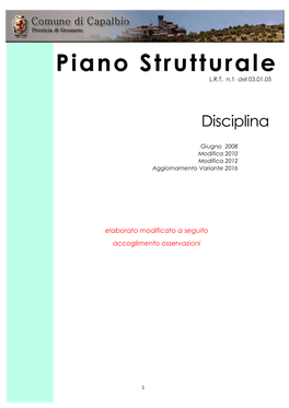 Disciplina Del Piano Strutturale Di Capalbio