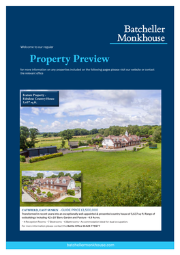 Property Preview for More Information on Any Properties Included on the Following Pages Please Visit Our Website Or Contact the Relevant Office