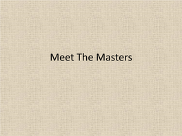 Meet the Masters Johannes Vermeer