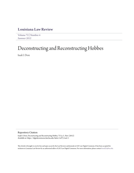 Deconstructing and Reconstructing Hobbes Isaak I