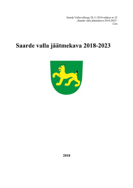 Saarde Valla Jäätmekava 2018-2023“ Lisa