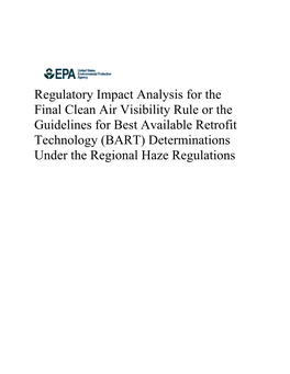 Visibility Rule and BART for Regional Haze, Final