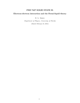 Electron-Electron Interaction and the Fermi-Liquid Theory