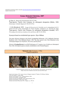402 Genus Melanitis Fabricius