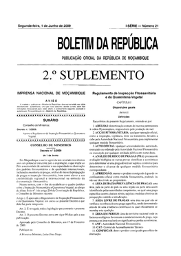 BOLETIM DA Repúmca PUBLICAÇÃO OFICIAL DA REPÚBLICA DE MOÇAMBIQUE 2° SUPLEMENTO