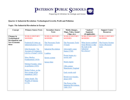 Industrial Revolution: Technological Growth, Profit and Pollution Topic