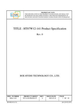 LCD Datasheet by Beyondinfinite.Com