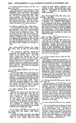 12352 Supplement to the London Gazette, 4 October, 1919