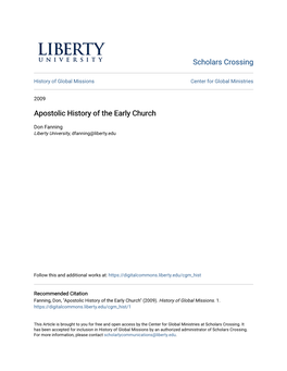 Apostolic History of the Early Church