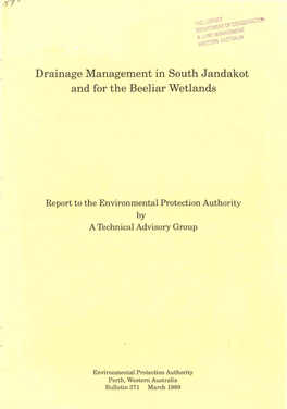 Drainage Management in South J Andakot and for the Beeliar Wetlands