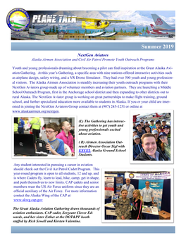 Summer 2019 Nextgen Aviators Alaska Airmen Association and Civil Air Patrol Promote Youth Outreach Programs