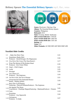 The Essential Britney Spears Mp3, Flac, Wma