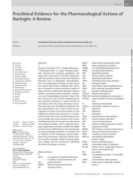 Preclinical Evidence for the Pharmacological Actions of Naringin: a Review