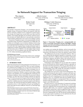 In-Network Support for Transaction Triaging