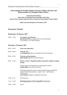 Programme and Registration 