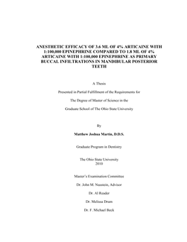 View………………………………………………………………………5 Mechanism of Action of Local Anesthetics……………………………………....5 Pharmacology of Local Anesthetics