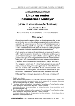 Linux En Router Inalámbricos Linksys*