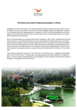 The Most Innovative Property Developer in China