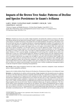 Impacts of the Brown Tree Snake: Patterns of Decline and Species Persistence in Guam's Avifauna