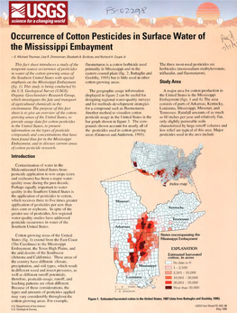 Occurrence of Cotton Pesticides in Surface Water of the Mississippi Embayment