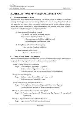 Chapter A-10 Road Network Development Plan