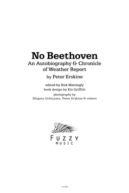 No Beethoven an Autobiography & Chronicle of Weather Report by Peter Erskine