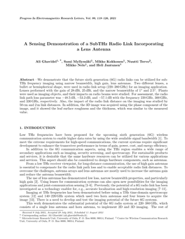 A Sensing Demonstration of a Subthz Radio Link Incorporating a Lens Antenna